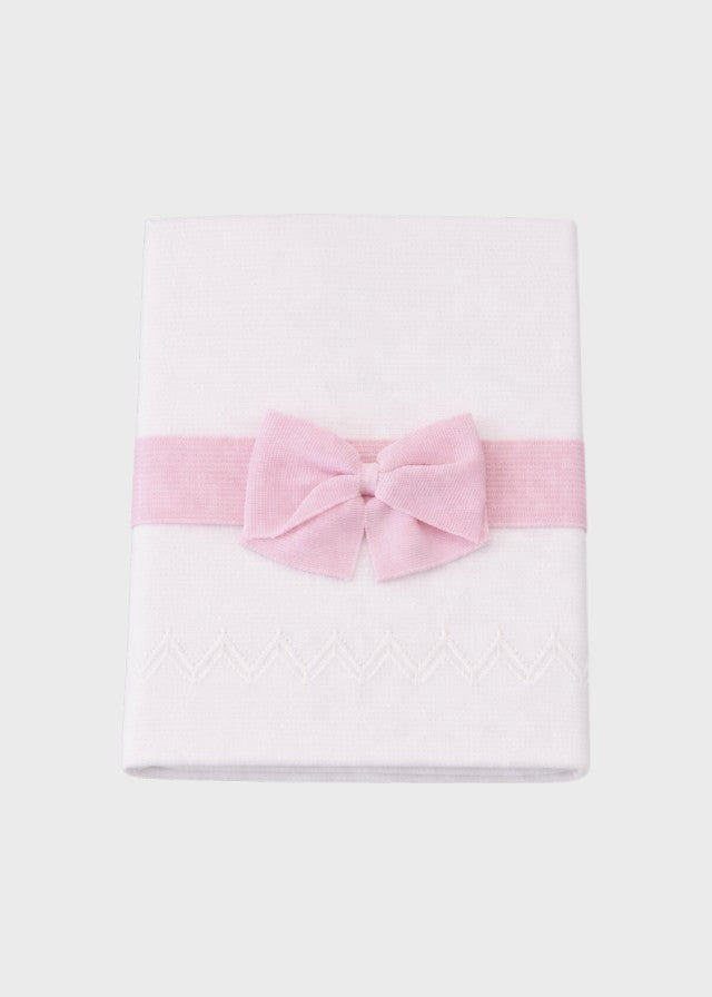 Pink Embroidered Cotton Blanket 7581