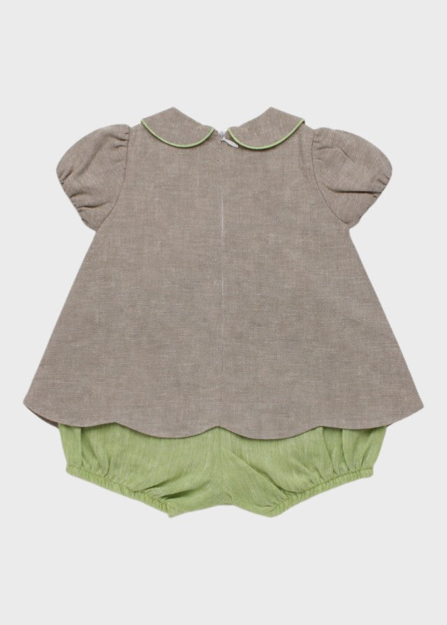Cotton Lace Romper Dove Grey 7568/T