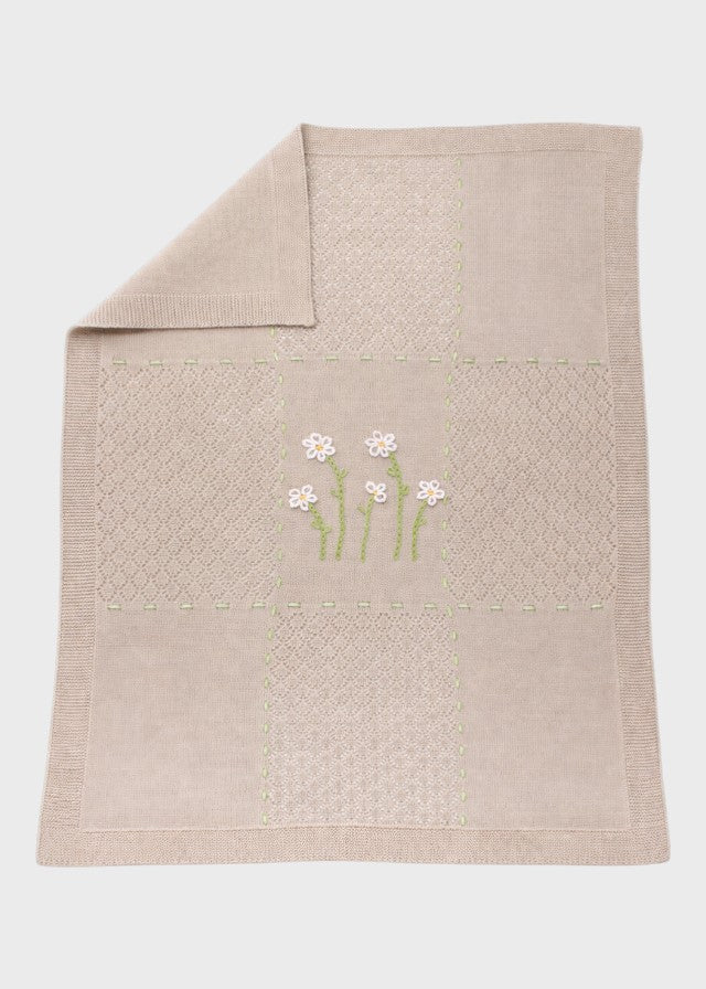 Decorated Cotton Blanket Dove Grey 7564/T