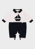 Cotton Onesie with Blue Feet 7618