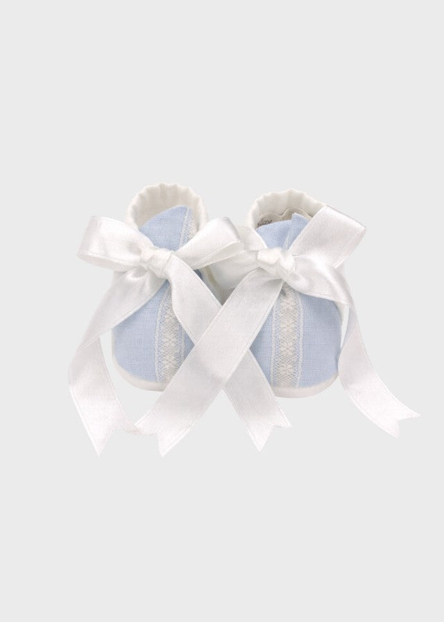 ATIP/SC Embroidered Baby Booties Sky Blue