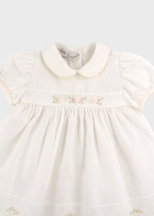ROSSELLA 3123 White Embroidered Rose Set