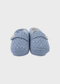 FEKELI/SC Sky Blue Embroidered Cotton Slippers