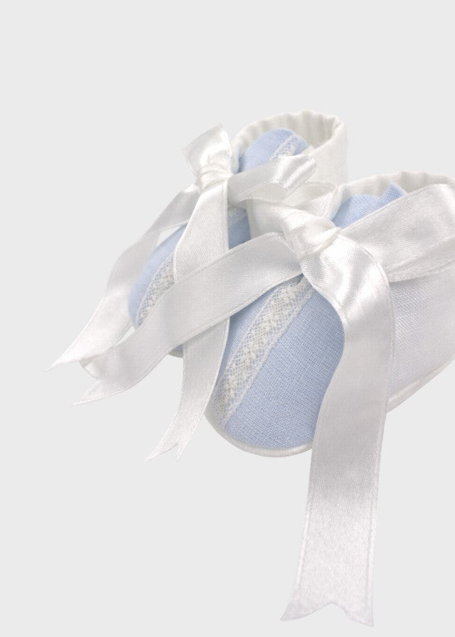 ATIP/SC Embroidered Baby Booties Sky Blue