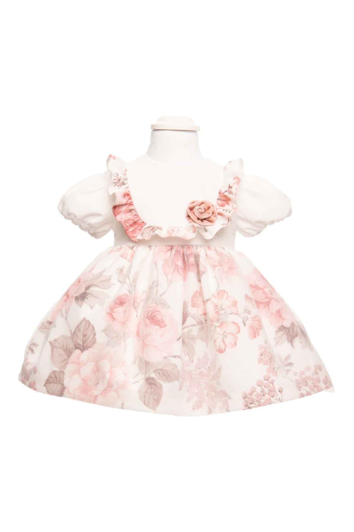 Abitino Floreale Bimba Vaniglia IG1800 corredino e abbigliamento neonato | NANU' BABY