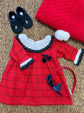 Abitino quadri Bimba ROSSO J6155 corredino e abbigliamento neonato | NANU' BABY