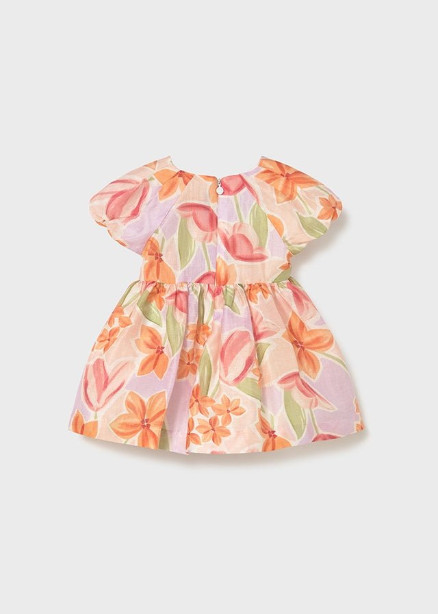 Abito Bretelline Stampato Arancione 1909/77 corredino e abbigliamento neonato | NANU' BABY