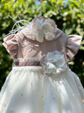 Abito Cerimonia Flower Bimba MARSALA IK319MC corredino e abbigliamento neonato | NANU' BABY