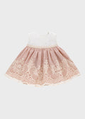 Abito Cerimonia Lino Rosa 39102 corredino e abbigliamento neonato | NANU' BABY