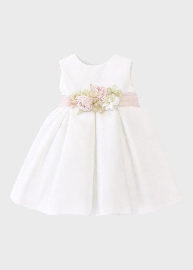 Abito Cerimonia Mikado Panna FB085 corredino e abbigliamento neonato | NANU' BABY