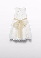 Abito Cerimonia Organza Panna 5037/7 corredino e abbigliamento neonato | NANU' BABY