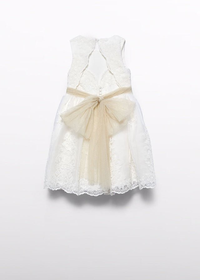 Abito Cerimonia Organza Panna 5037/7 corredino e abbigliamento neonato | NANU' BABY