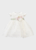 Abito Cerimonia Pizzo Macramè FB080 corredino e abbigliamento neonato | NANU' BABY