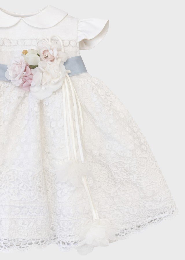 Abito Cerimonia Pizzo Macramè FB080/AP corredino e abbigliamento neonato | NANU' BABY