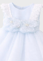 Abito Cerimonia Tulle Azzurro FB086/AP corredino e abbigliamento neonato | NANU' BABY