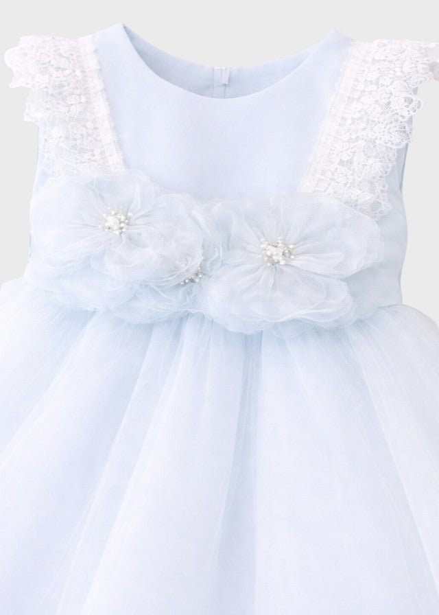 Abito Cerimonia Tulle Azzurro FB086/AP corredino e abbigliamento neonato | NANU' BABY