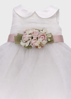 Abito Cerimonia Tulle Balze Bianco corredino e abbigliamento neonato | NANU' BABY