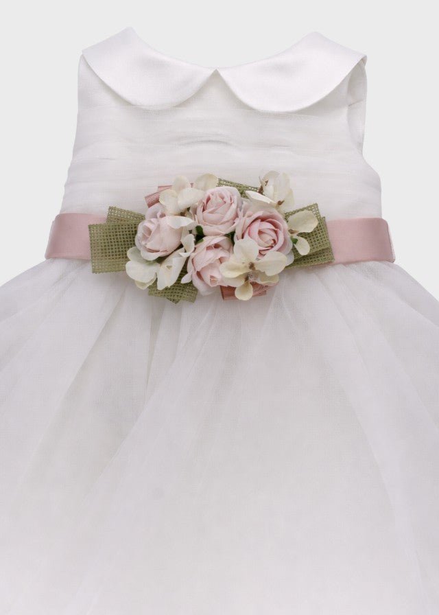 Abito Cerimonia Tulle Balze Bianco corredino e abbigliamento neonato | NANU' BABY
