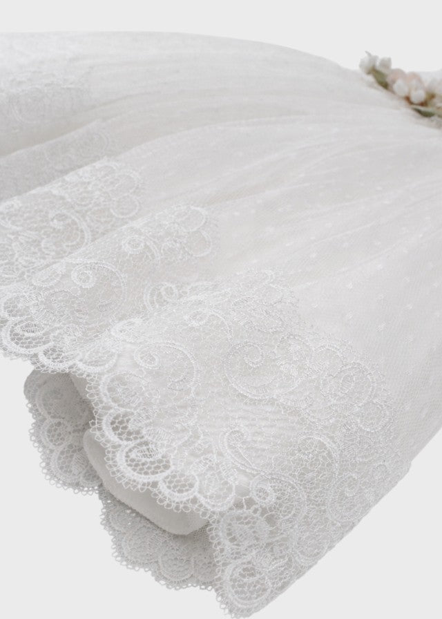 Abito Cerimonia Tulle Bianco FB082 corredino e abbigliamento neonato | NANU' BABY