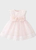 Abito Cerimonia Tulle Cipria FB086/R corredino e abbigliamento neonato | NANU' BABY