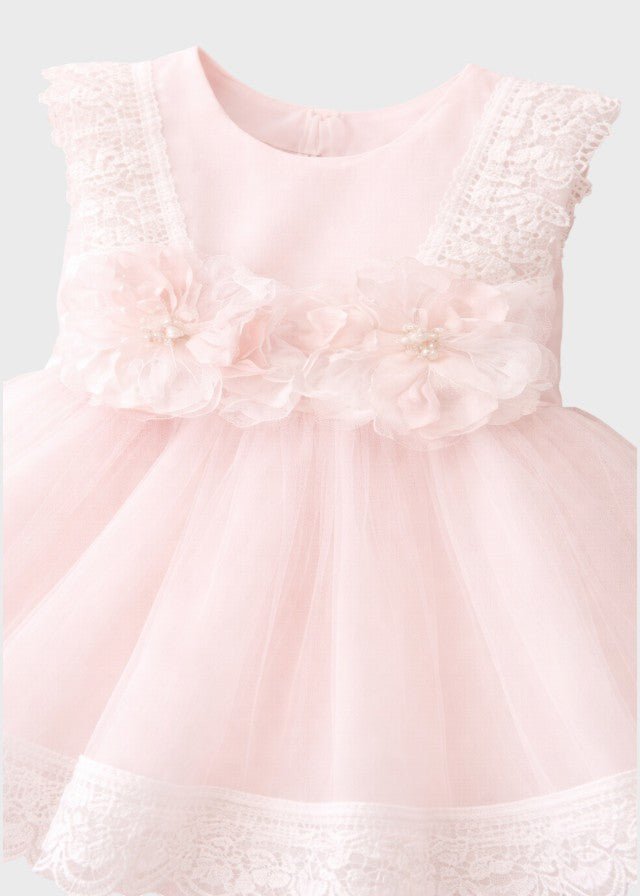 Abito Cerimonia Tulle Cipria FB086/R corredino e abbigliamento neonato | NANU' BABY
