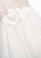 Abito Cerimonia Tulle Dorato 5032/1 corredino e abbigliamento neonato | NANU' BABY