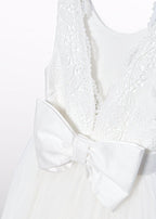 Abito Cerimonia Tulle Panna 5033/7 corredino e abbigliamento neonato | NANU' BABY