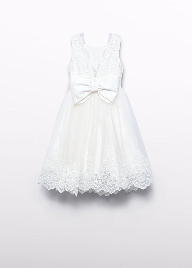 Abito Cerimonia Tulle Panna 5033/7 corredino e abbigliamento neonato | NANU' BABY