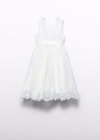Abito Cerimonia Tulle Panna 5033/7 corredino e abbigliamento neonato | NANU' BABY