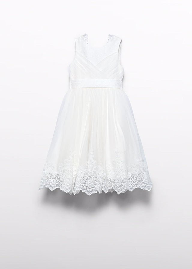 Abito Cerimonia Tulle Panna 5033/7 corredino e abbigliamento neonato | NANU' BABY