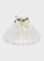 Abito Cerimonia Tulle Verde EV305 corredino e abbigliamento neonato | NANU' BABY
