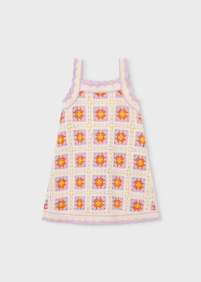 Abito Cotone Crochet Viola 3935/67 corredino e abbigliamento neonato | NANU' BABY