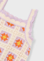 Abito Cotone Crochet Viola 3935/67 corredino e abbigliamento neonato | NANU' BABY