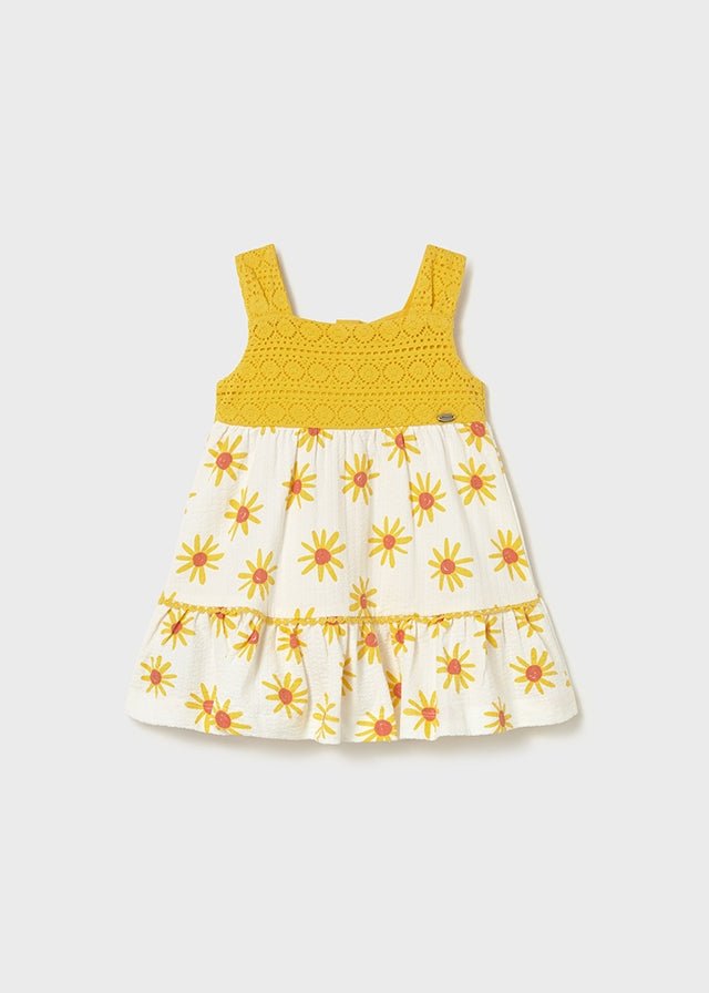 Abito Cotone Guipure Giallo 1926/56 corredino e abbigliamento neonato | NANU' BABY