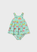 Abito Cotone Stampato Turchese 1927/58 corredino e abbigliamento neonato | NANU' BABY