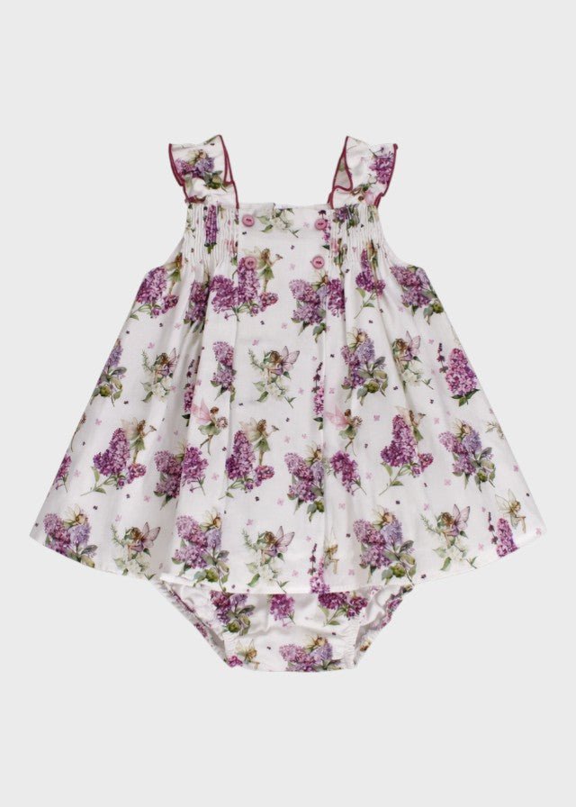 Abito Coulotte Fiori Lilla 0333/17 corredino e abbigliamento neonato | NANU' BABY
