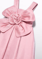 Abito Fiocco Organza Rosa 5049/57 corredino e abbigliamento neonato | NANU' BABY