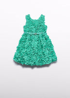 Abito Fiori 3D Turchese 5038/9 corredino e abbigliamento neonato | NANU' BABY