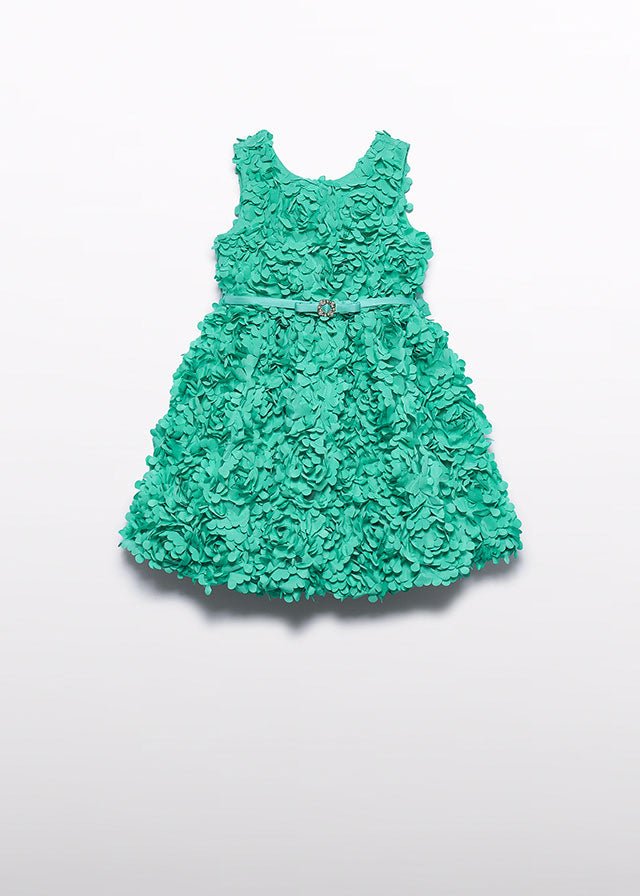 Abito Fiori 3D Turchese 5038/9 corredino e abbigliamento neonato | NANU' BABY
