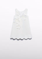 Abito Fiori Bordo Smerlato 5055/3 corredino e abbigliamento neonato | NANU' BABY