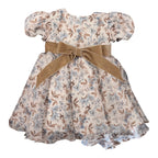 Abito Floreale Bimba Beige GG29I corredino e abbigliamento neonato | NANU' BABY