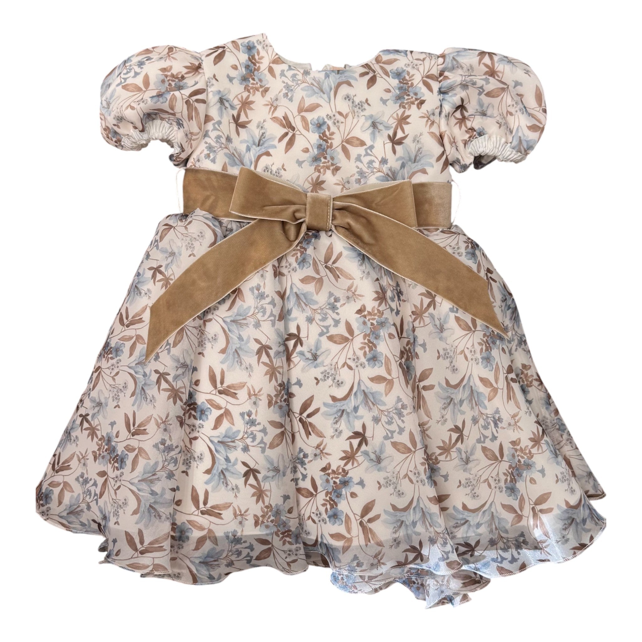 Abito Floreale Bimba Beige GG29I corredino e abbigliamento neonato | NANU' BABY