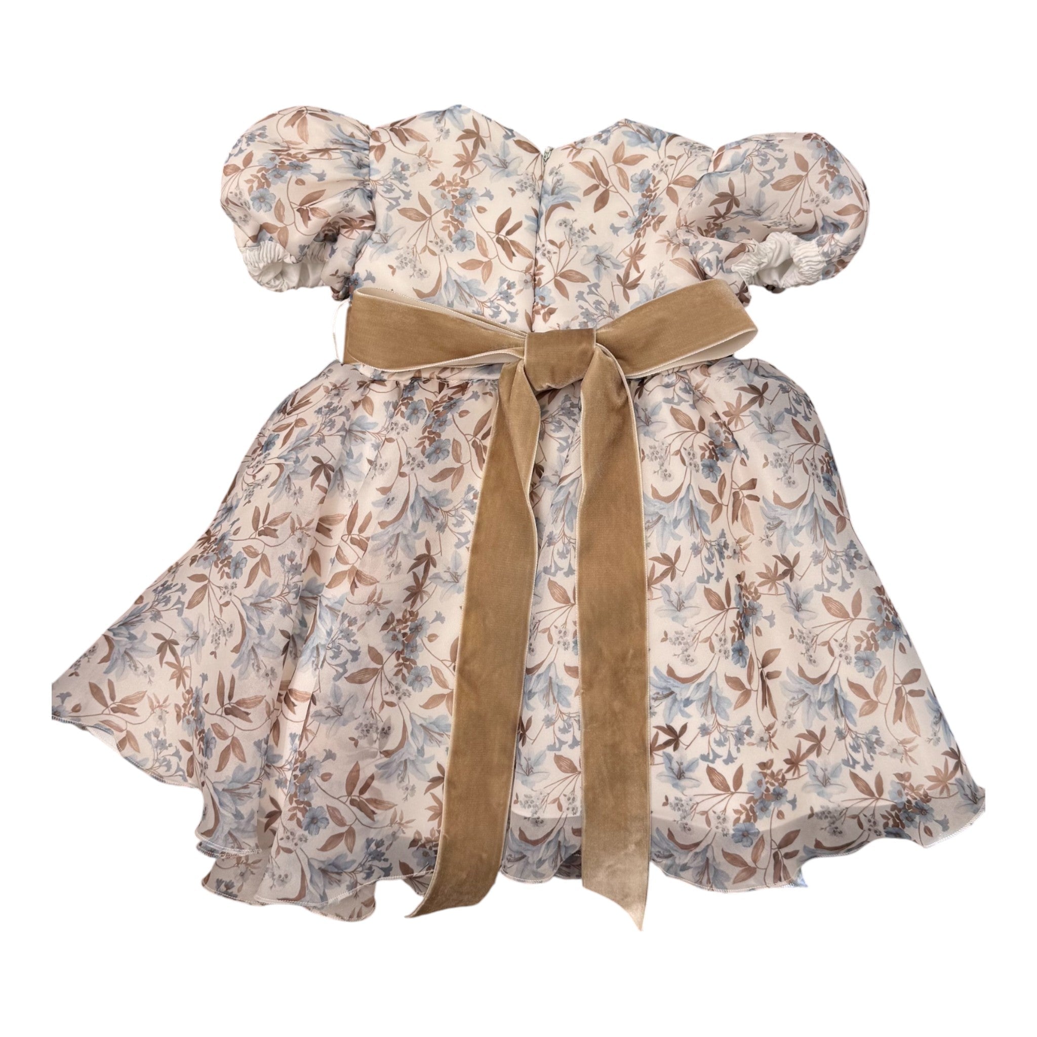 Abito Floreale Bimba Beige GG29I corredino e abbigliamento neonato | NANU' BABY