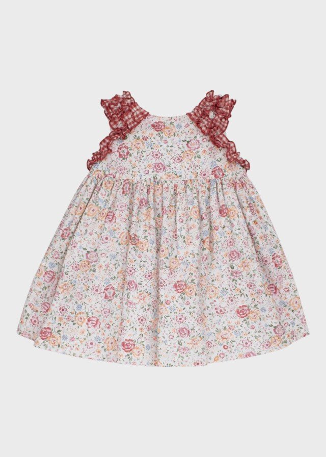 Abito Mayolica Fiorellini Corallo 0510/48 corredino e abbigliamento neonato | NANU' BABY