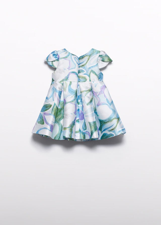 Abito Mikado Stampato Turchese 5013/8 corredino e abbigliamento neonato | NANU' BABY