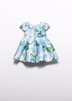 Abito Mikado Stampato Turchese 5013/8 corredino e abbigliamento neonato | NANU' BABY