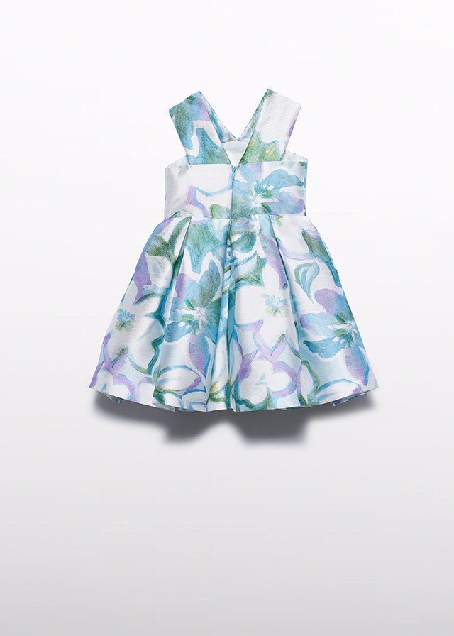 Abito Mikado Stampato Turchese 5052/8 corredino e abbigliamento neonato | NANU' BABY