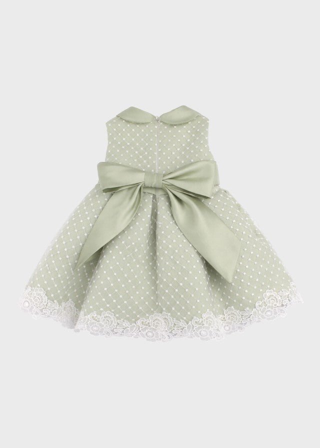 Abito Pizzo Pois Verde GG2635I corredino e abbigliamento neonato | NANU' BABY