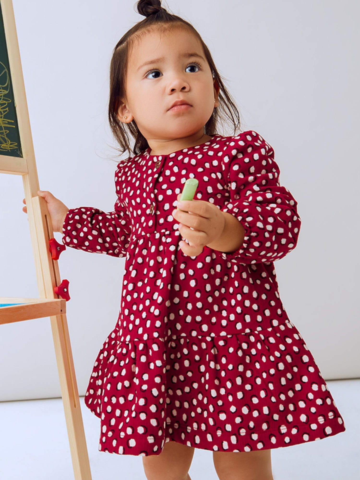 Abito punto strutturato Bimba Rosso 2915/40 corredino e abbigliamento neonato | NANU' BABY