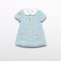 Abito quadri lurex Bimba Verde 5511/9 corredino e abbigliamento neonato | NANU' BABY